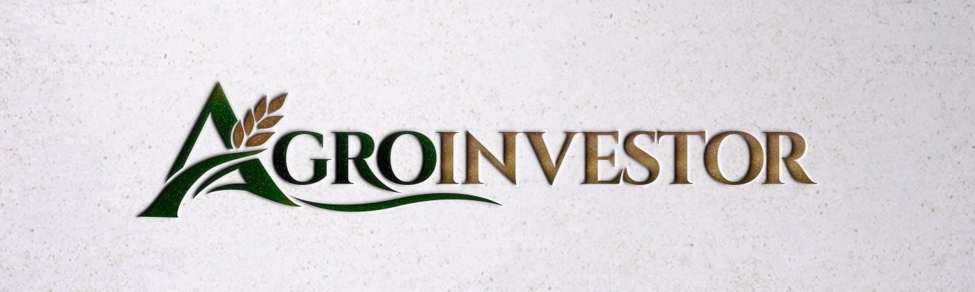 Marca Agroinvestor em relevo sobre textura mineral